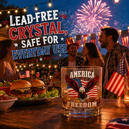 250th Anniversary American Patriotic Whiskey Glass 1776-2026