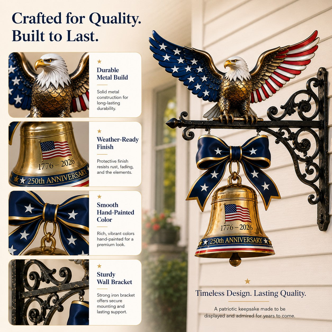 🇺🇸 Ring in the Semiquincentennial: 1776-2026 "Spirit of Liberty" Eagle Bell