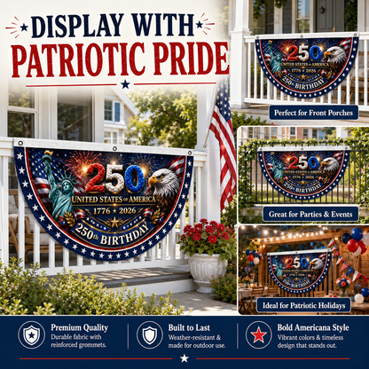 🎉4th July Flash 60% OFF ⭐ 250th Birthday Patriotic Porch Bunting