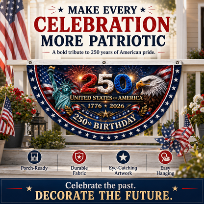 🎉4th July Flash 60% OFF ⭐ 250th Birthday Patriotic Porch Bunting