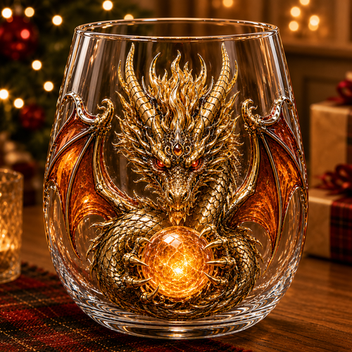 ✨🐉✨ 3D Mythic Dragon Glass Art Cup | Luxury Raised Fantasy Glassware for Whiskey, Home Bar Décor & Legendary Gifts 🎁