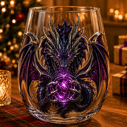 ✨🐉✨ 3D Mythic Dragon Glass Art Cup | Luxury Raised Fantasy Glassware for Whiskey, Home Bar Décor & Legendary Gifts 🎁