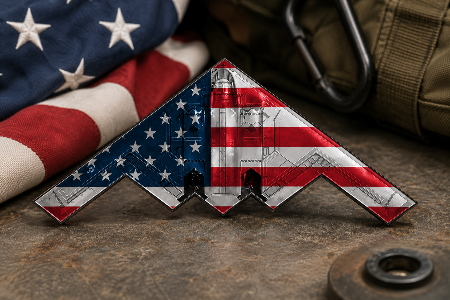 🔥Last Day 66% Off - Spirit of ’76 B-2 Stealth Bomber Challenge Coin – 250th Anniversary Patriotic Collectible