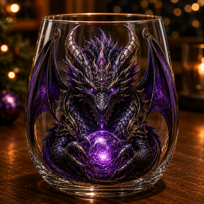 ✨🐉✨ 3D Mythic Dragon Glass Art Cup | Luxury Raised Fantasy Glassware for Whiskey, Home Bar Décor & Legendary Gifts 🎁