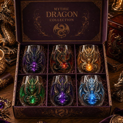 ✨🐉✨ 3D Mythic Dragon Glass Art Cup | Luxury Raised Fantasy Glassware for Whiskey, Home Bar Décor & Legendary Gifts 🎁