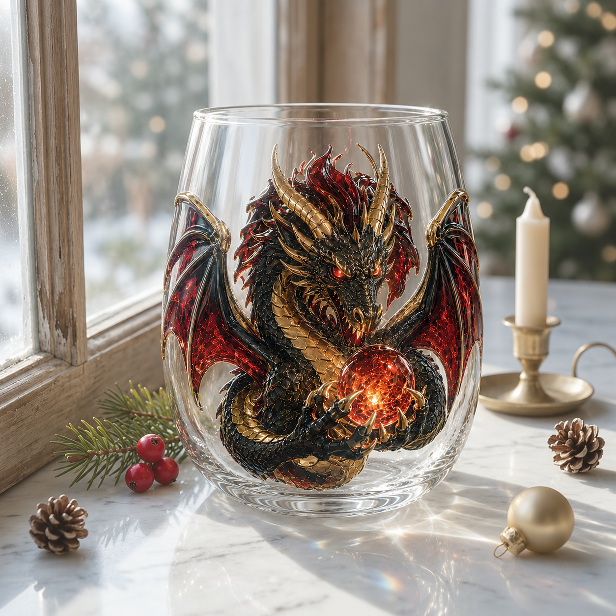 ✨🐉✨ 3D Mythic Dragon Glass Art Cup | Luxury Raised Fantasy Glassware for Whiskey, Home Bar Décor & Legendary Gifts 🎁