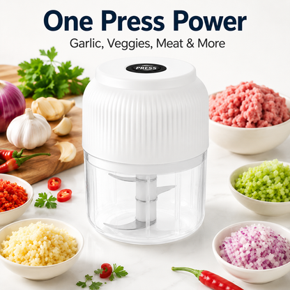 ✨ Mini Electric Food Chopper – One-Press Garlic & Veggie Prep 🍳🥕🧄