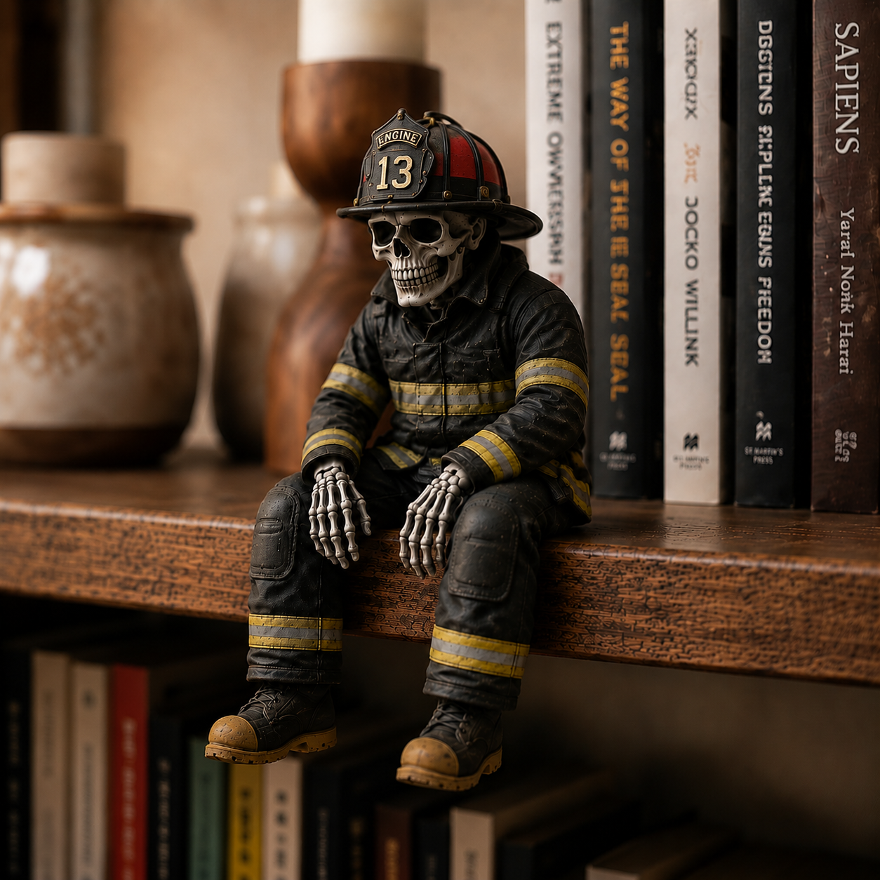💀Firefighter Skeleton Shelf Sitter