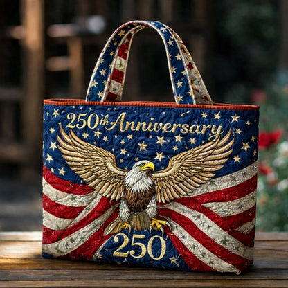 US 250th Anniversary Floral Art Casual Quilted Tote Bag