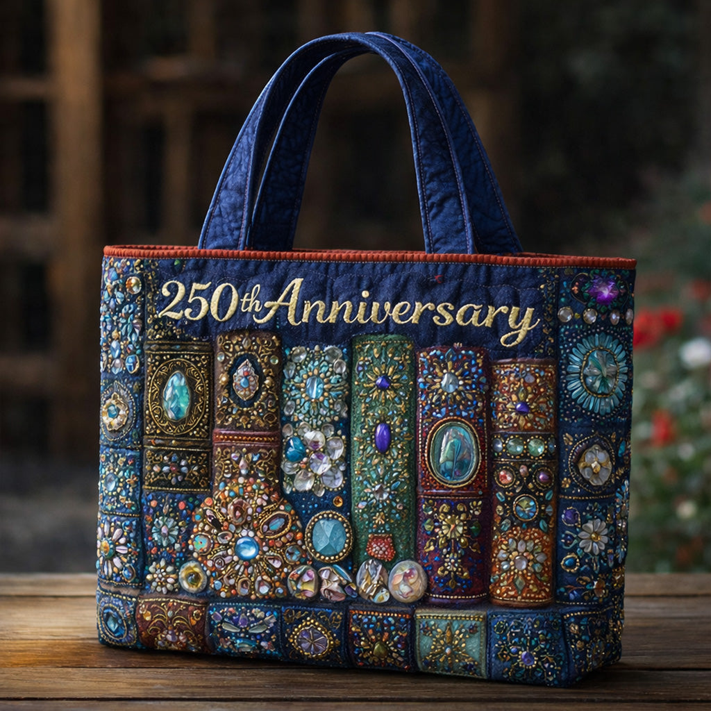 US 250th Anniversary Floral Art Casual Quilted Tote Bag
