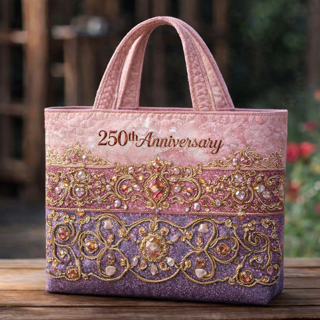 US 250th Anniversary Floral Art Casual Quilted Tote Bag