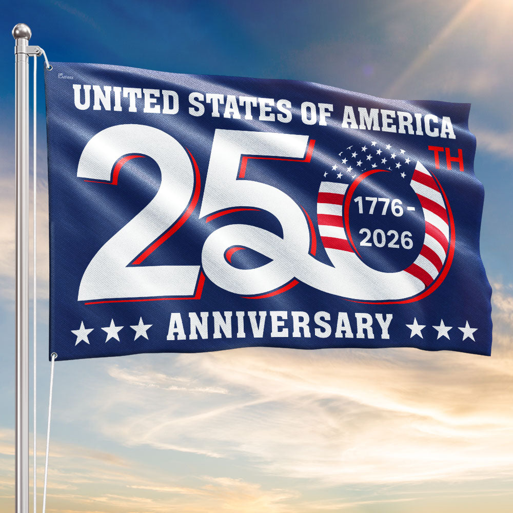 Patriotic 250 Years 1776 2026 American Flag, We The People United States Semiquincentennial Grommet Flag