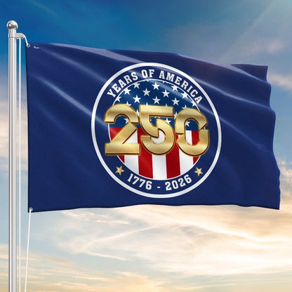 Patriotic 250 Years 1776 2026 American Flag, We The People United States Semiquincentennial Grommet Flag