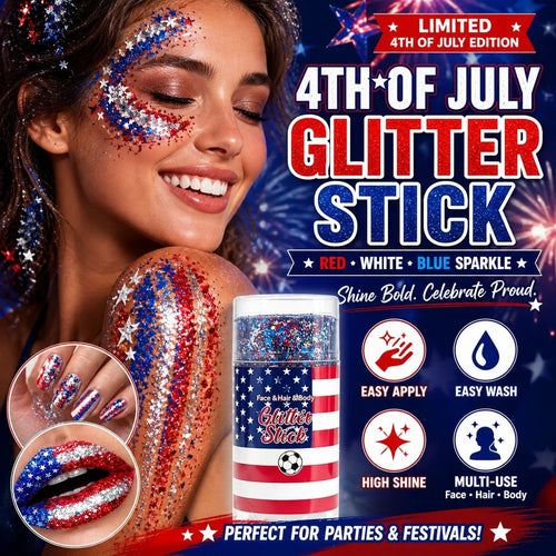 🦅4th of July Glitter Stick✨Red, White & Blue Body & Hair Sparkle