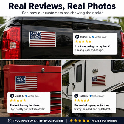 🇺🇸 Last Day Promo: 65% OFF ✝️★250th Anniversary Metal Flag Emblem★