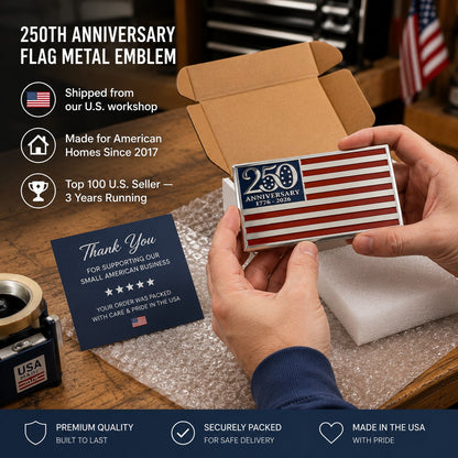 🇺🇸 Last Day Promo: 65% OFF ✝️★250th Anniversary Metal Flag Emblem★
