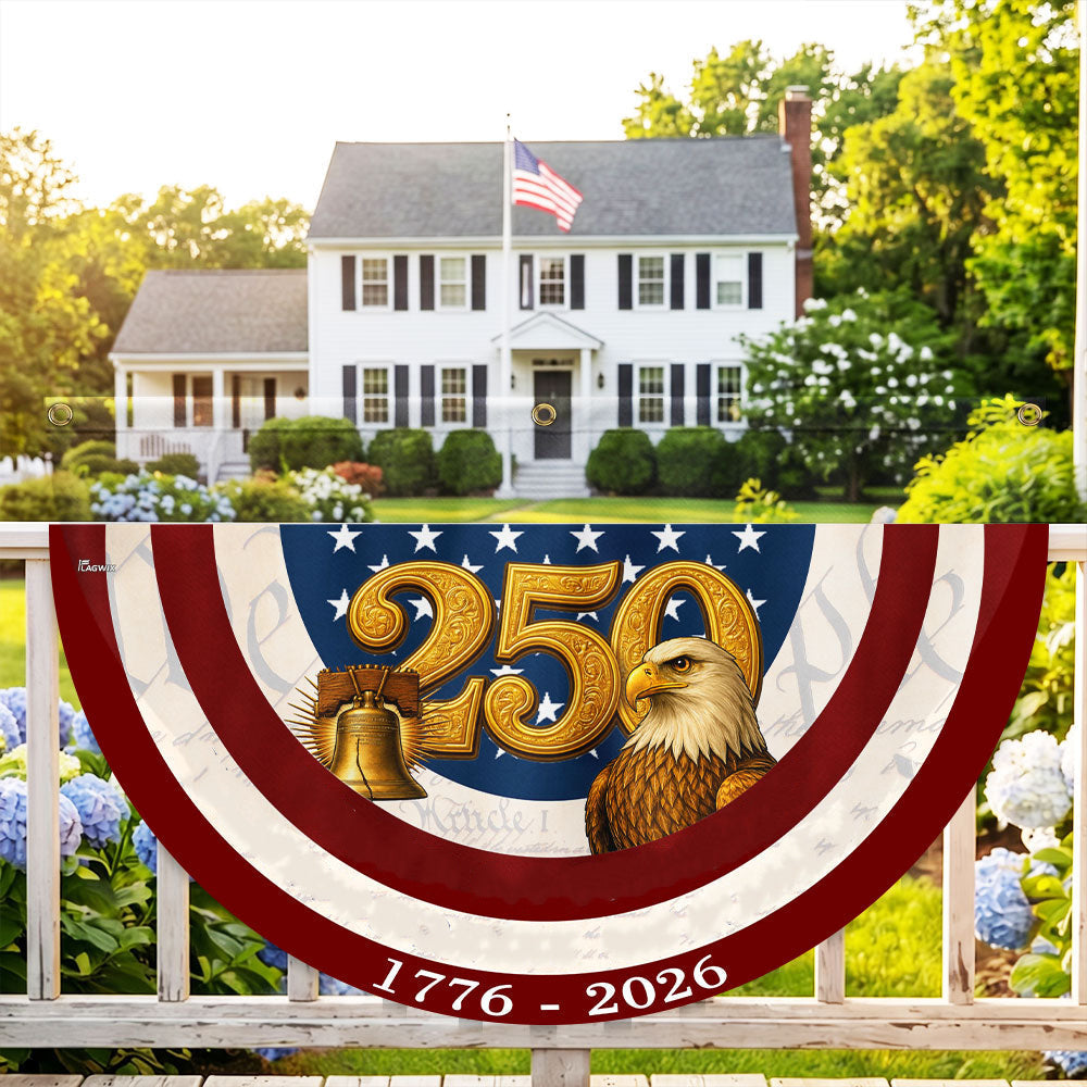 250 Years of Fan Flag, Patriotic 1776 2026 Flag Decor
