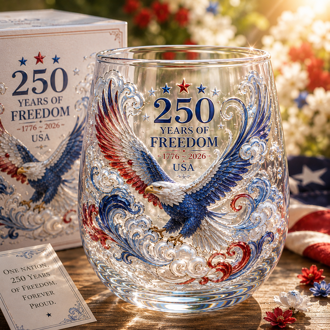 Limited Edition 2026 USA 250 Years of Freedom Eagle Glass