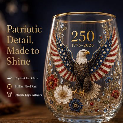 🦅America 250 Eagle Glass Tumbler