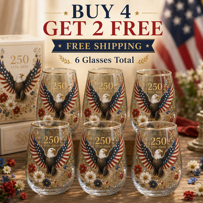 🦅America 250 Eagle Glass Tumbler