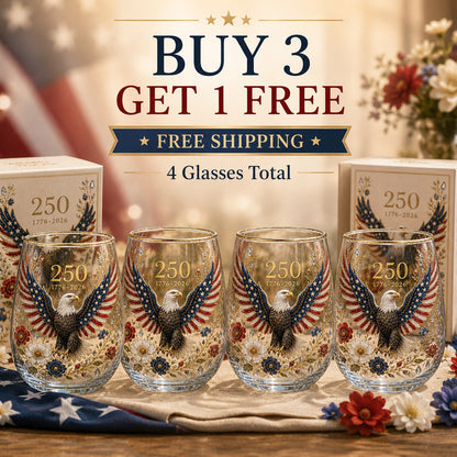 🦅America 250 Eagle Glass Tumbler