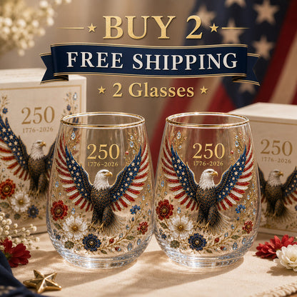🦅America 250 Eagle Glass Tumbler