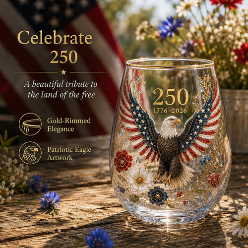 🦅America 250 Eagle Glass Tumbler