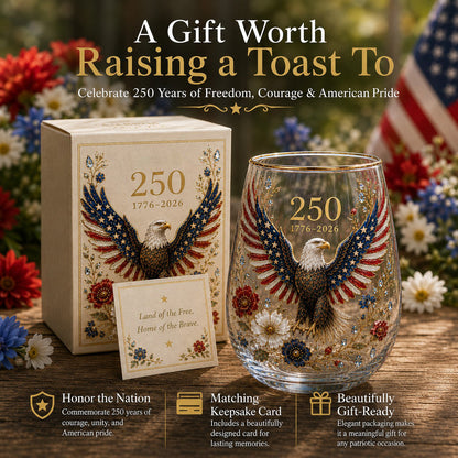 🦅America 250 Eagle Glass Tumbler