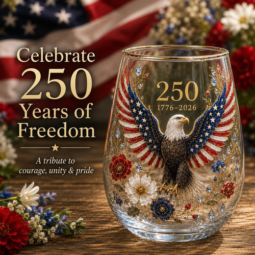 Limited Edition 2026 USA 250 Years of Freedom Eagle Glass