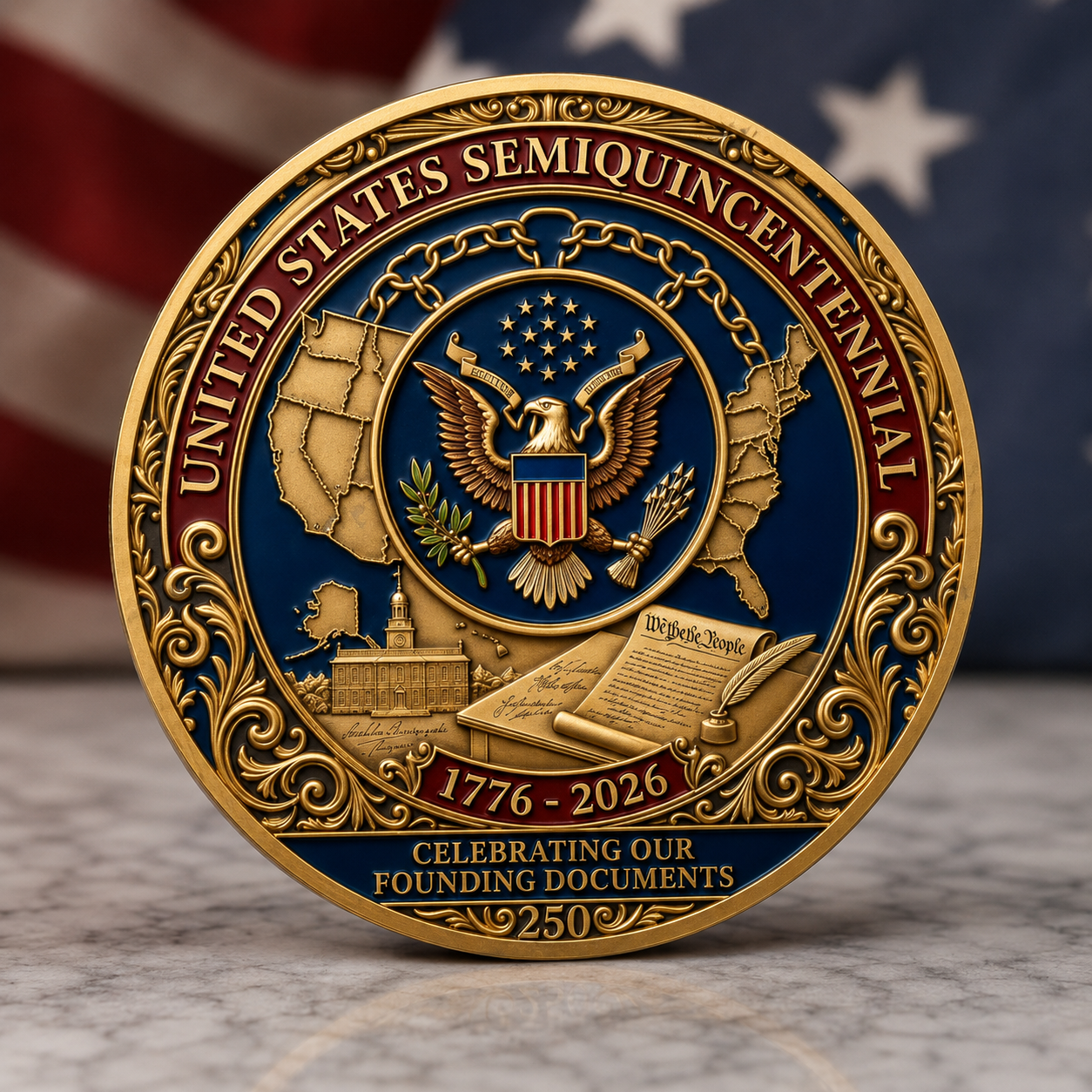 🔥Summer Sale 49% OFF🔥United States 250th Anniversary Commemorative Challenge Coin