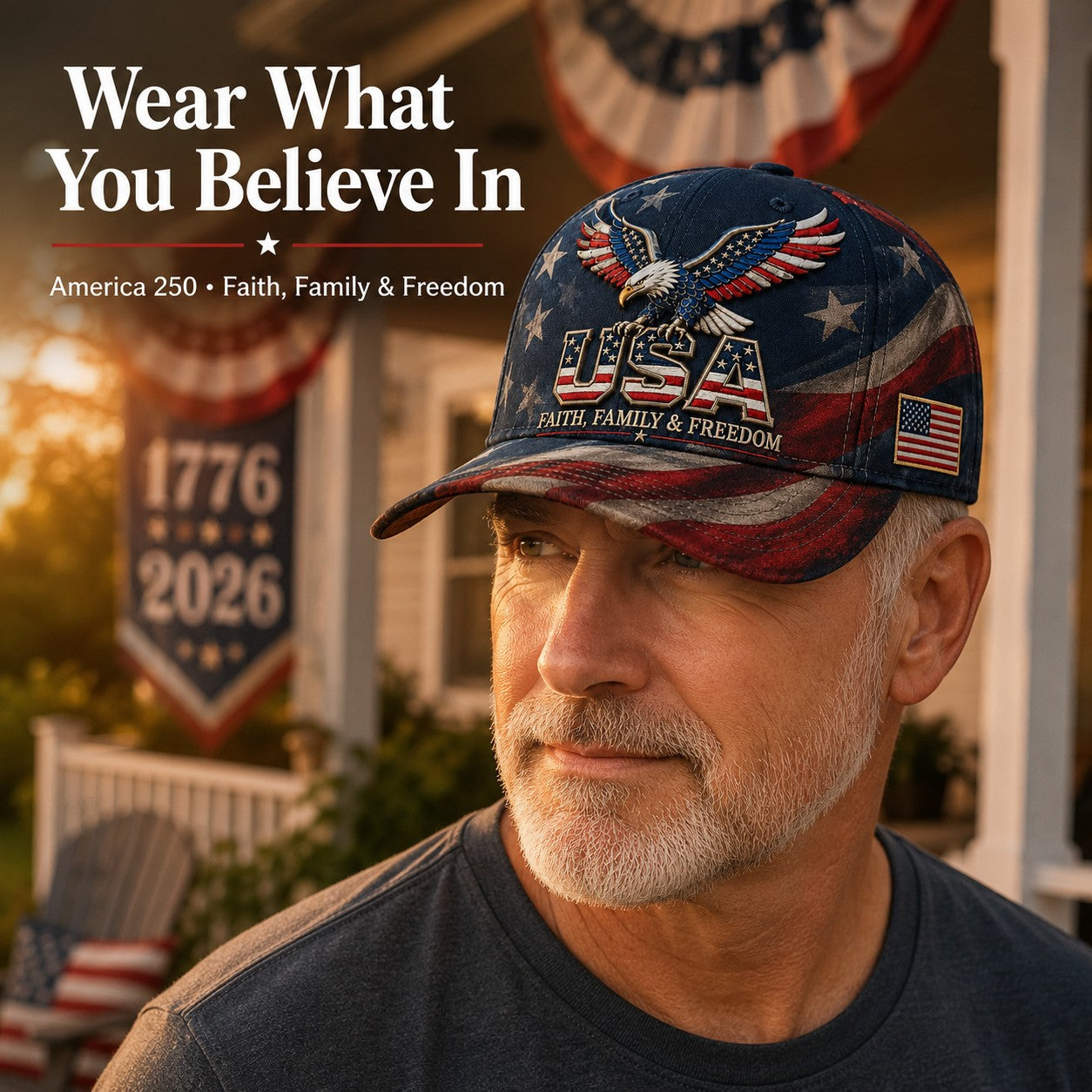 Father's Day 49% OFF - USA Faith, Family & Freedom Cap