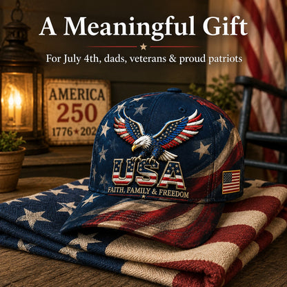 Father's Day 49% OFF - USA Faith, Family & Freedom Cap