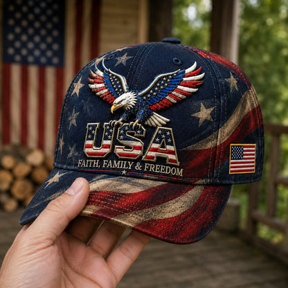 Father's Day 49% OFF - USA Faith, Family & Freedom Cap
