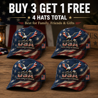 Father's Day 49% OFF - USA Faith, Family & Freedom Cap