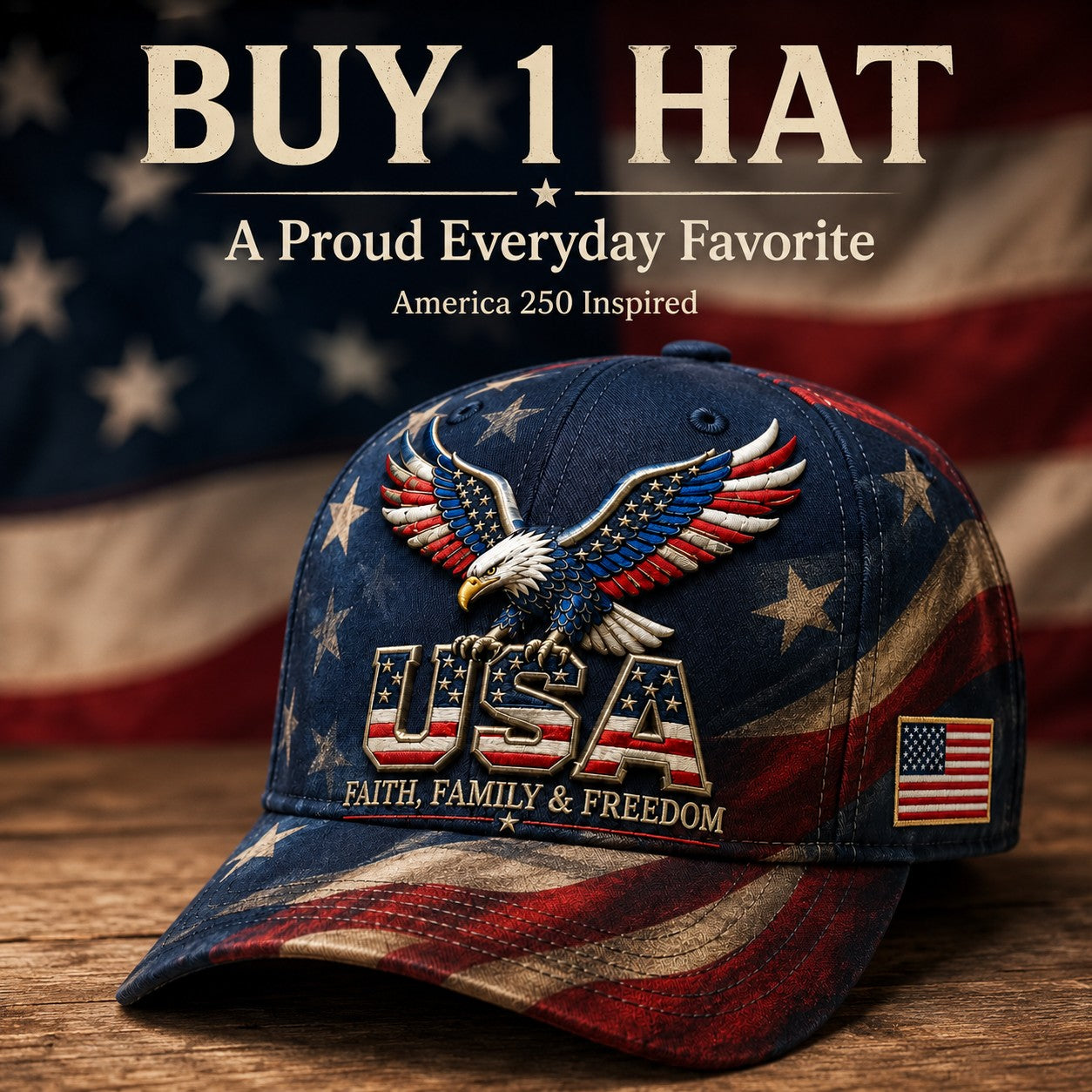 Father's Day 49% OFF - USA Faith, Family & Freedom Cap