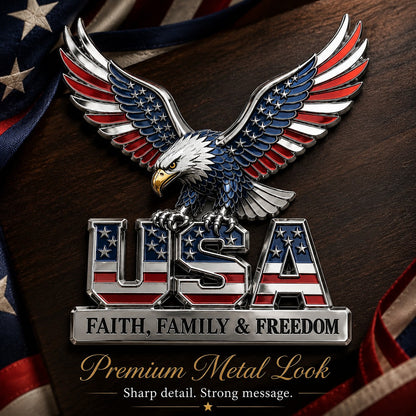 🇺🇸250th Anniversary 65% OFF - ★USA Faith, Family & Freedom★ Metal Emblem