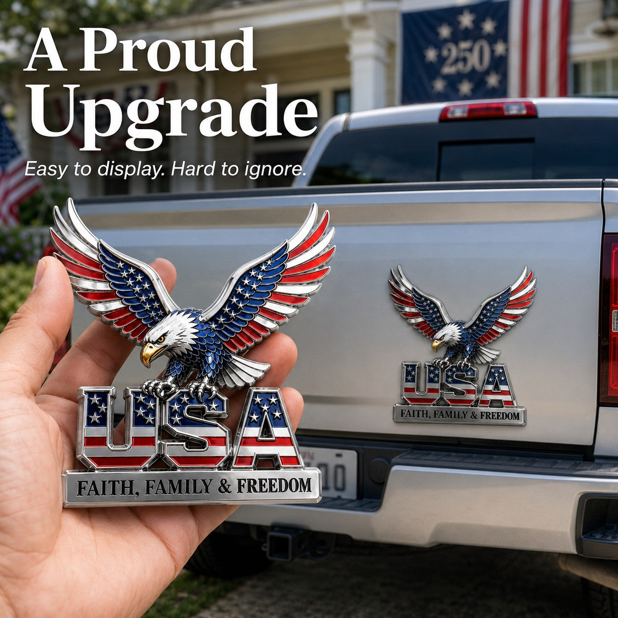 🇺🇸250th Anniversary 65% OFF - ★USA Faith, Family & Freedom★ Metal Emblem