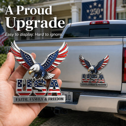 🇺🇸250th Anniversary 65% OFF - ★USA Faith, Family & Freedom★ Metal Emblem