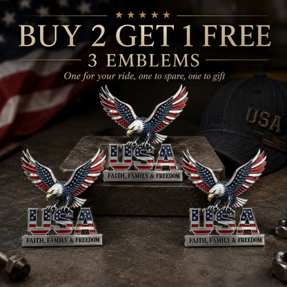 🇺🇸250th Anniversary 65% OFF - ★USA Faith, Family & Freedom★ Metal Emblem