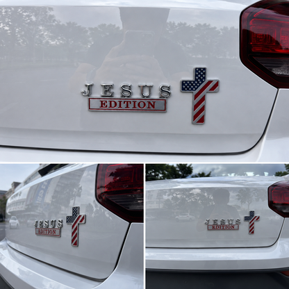 🏆Flash Sale 65% OFF-✝Blessed Jesus Edition Cross Car Emblem Metal Badge
