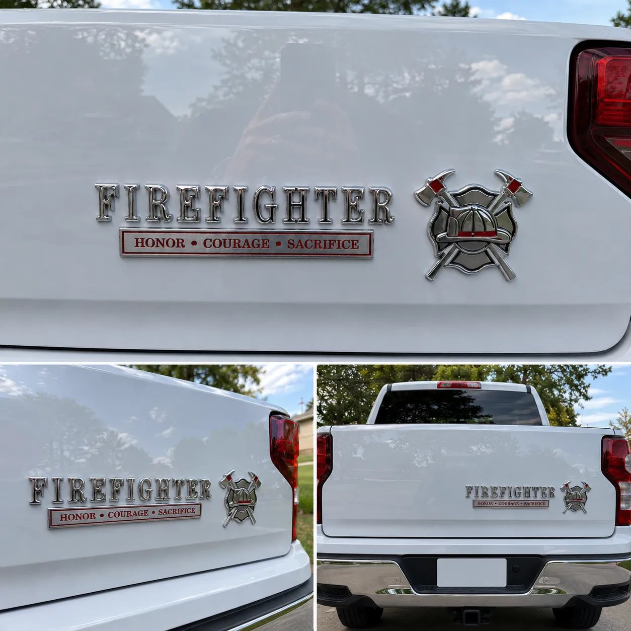 🚒 Firefighter Honor Courage Sacrifice Car Emblem Metal Badge