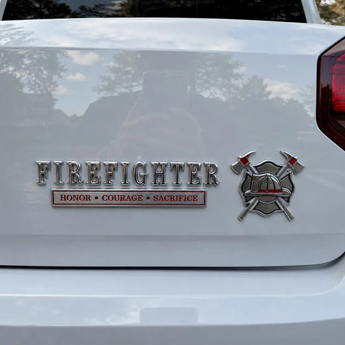 🚒 Firefighter Honor Courage Sacrifice Car Emblem Metal Badge
