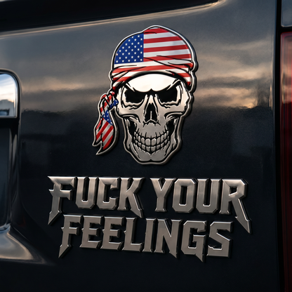 “F Your Feelings” Skull Truck Emblem