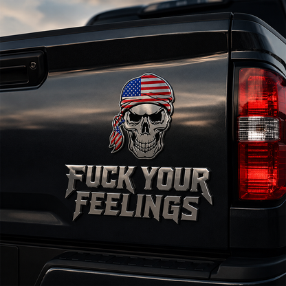“F Your Feelings” Skull Truck Emblem