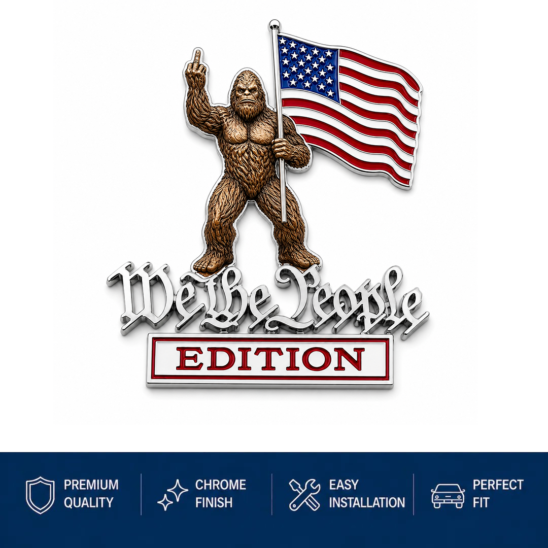 👣BigFoot We The People Patriot Flag Edition Car Emblem Metal Decorative Badge