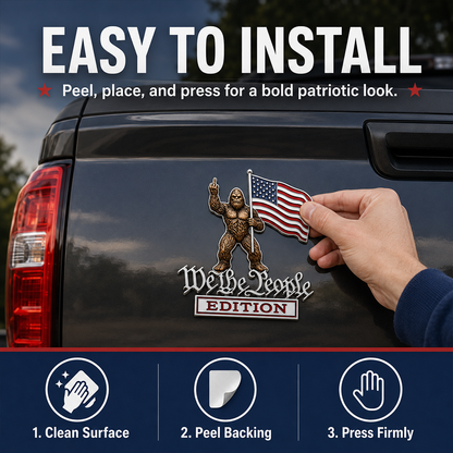 👣BigFoot We The People Patriot Flag Edition Car Emblem Metal Decorative Badge