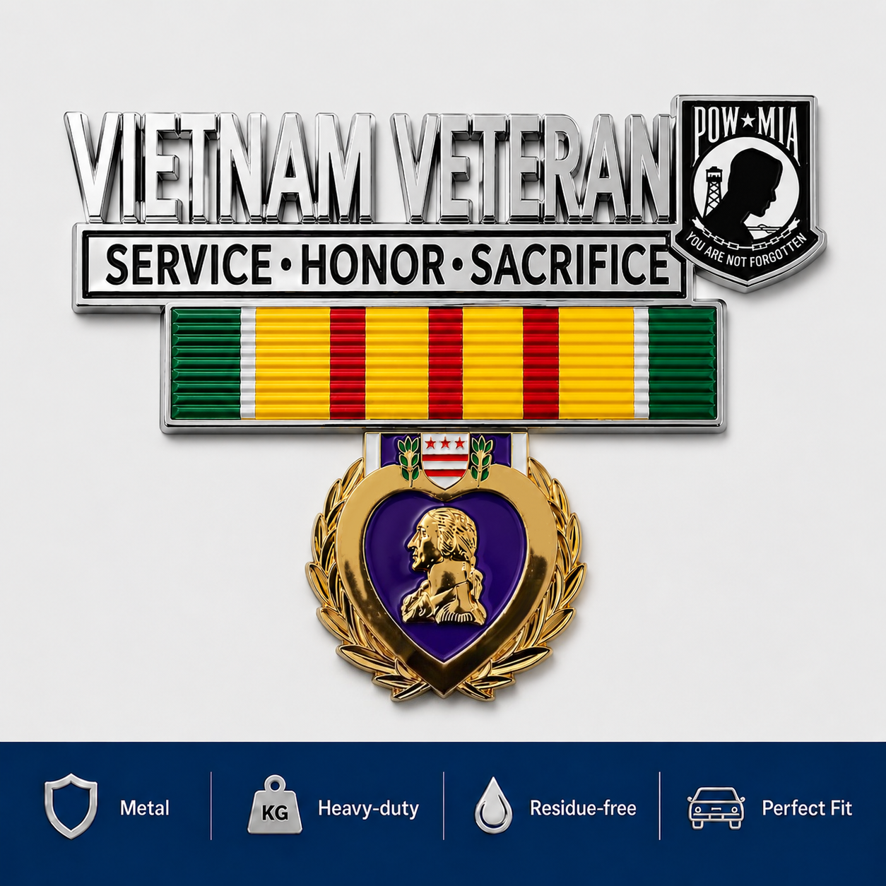 🇺🇸 Last Day Promo: 49% OFF 🎖️- Vietnam Veteran Tribute Car Emblem Metal Badge