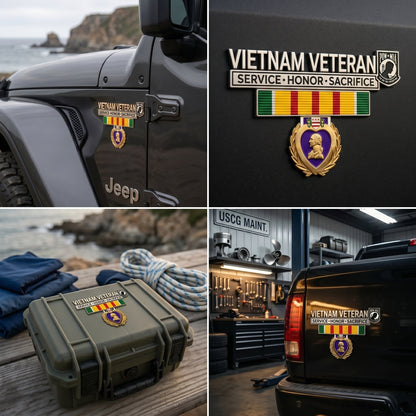 🇺🇸 Last Day Promo: 49% OFF 🎖️- Vietnam Veteran Tribute Car Emblem Metal Badge