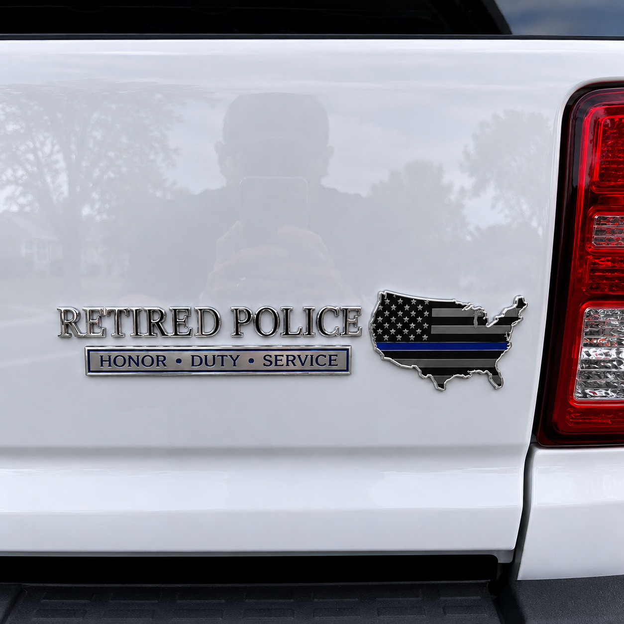 👮 Retired Police Honor Duty Service Car Emblem Metal Badge