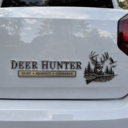 🦌 Deer Hunter Respect Conserve Metal Car Emblem